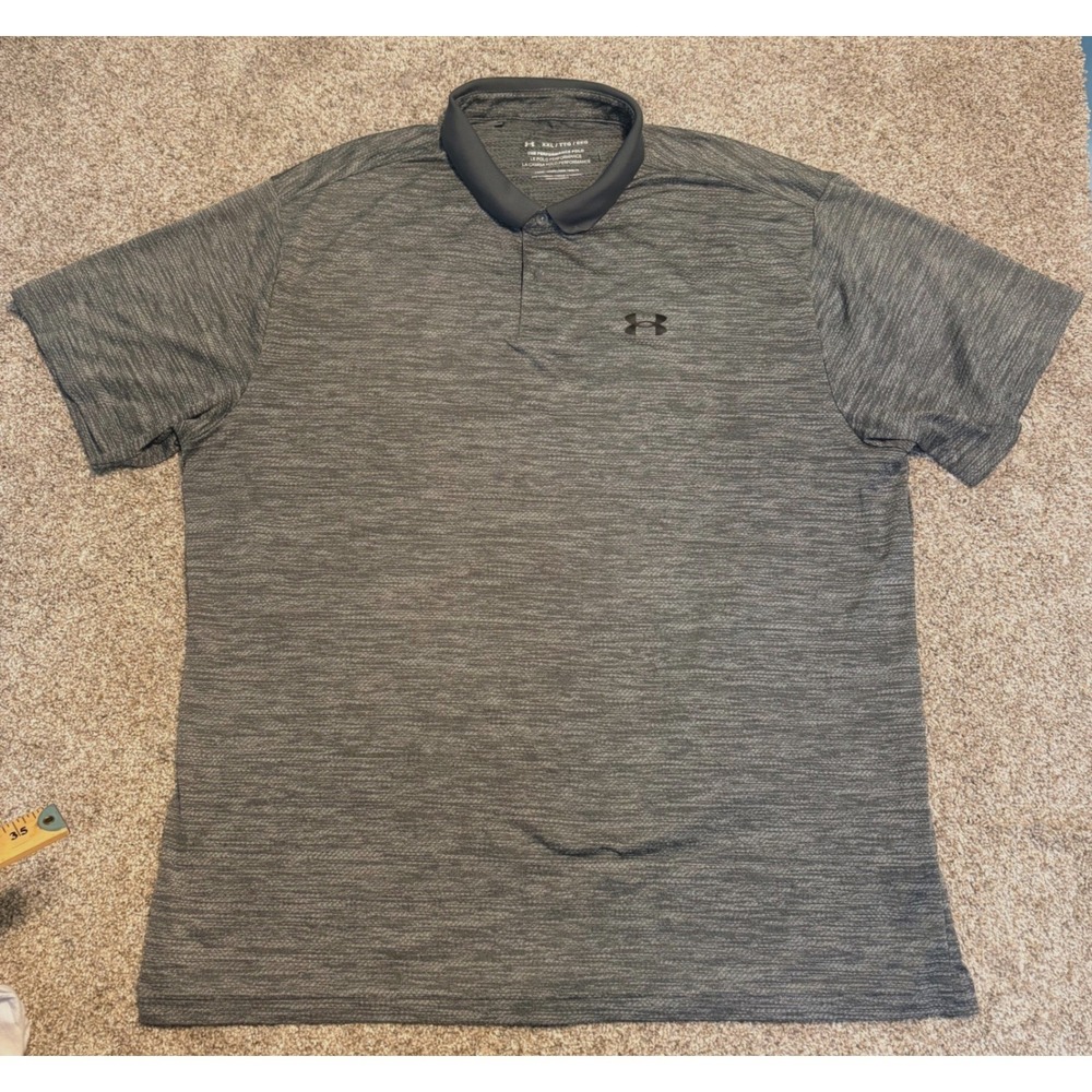 Under Armour Polo Mens XXL Gray Performance Space Dye Short Sleeve Golf Shirt